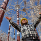 A worker is pictured in the Grand Mosque of Algiers under construction in the Algerian capital on April 23, 2016. Algeria is building one of the worlds largest mosques with a 265m-high minaret (874 feet) the worlds tallest as well as a 20,000 square meters prayer hall capable of accommodating up to 120,000 worshippers.
